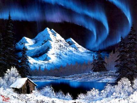 Picture of the Bob Ross Painting Northern Lights